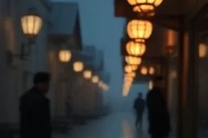 堆满黑胶唱片的木质货架，剧情剧集旧唱片店画面
