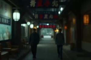 废弃铁轨尽头的红色信号灯，剧情片铁轨尽头画面